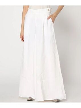 Banana Republic Minna Wide-Leg Linen Pants White Size 8